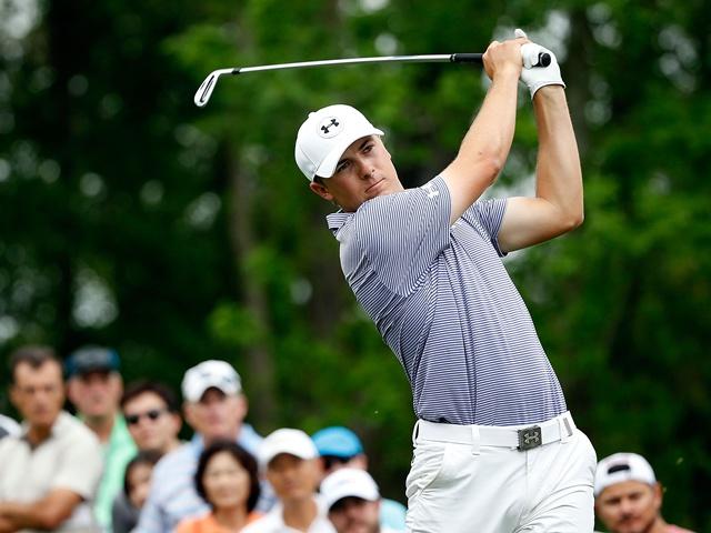 Third round leader Jordan Spieth in action at the Shell Houston Open